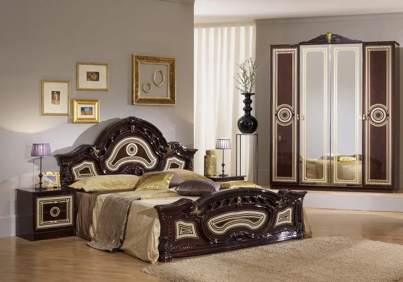 Chambre complète laquée acajou LOIS