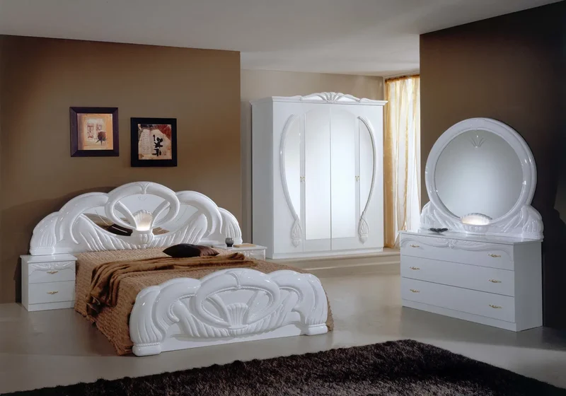 Chambre complète laquée blanc VERA