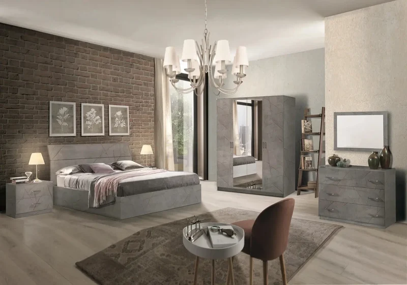 Chambre à coucher marbre gris MARY