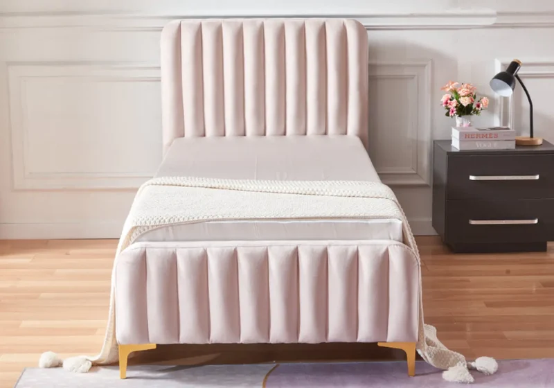 Lit enfant velours rose - Doly