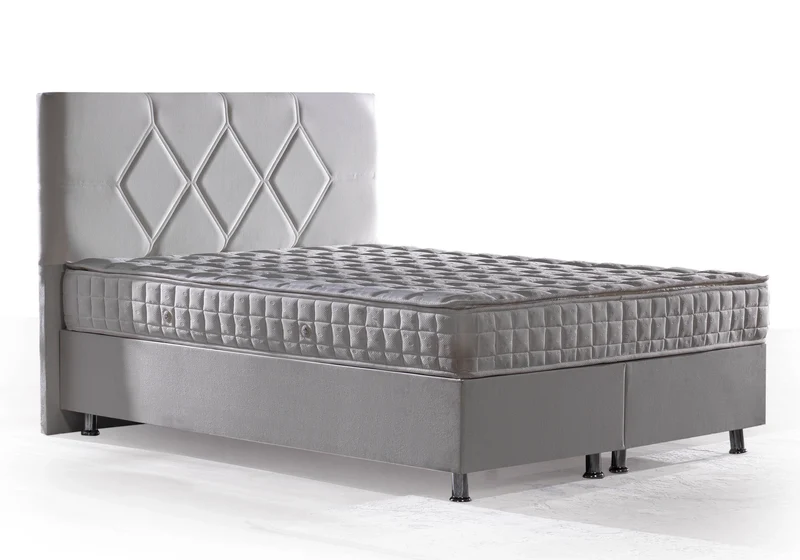 Lit complet coffre matelas tête de lit - HILTON
