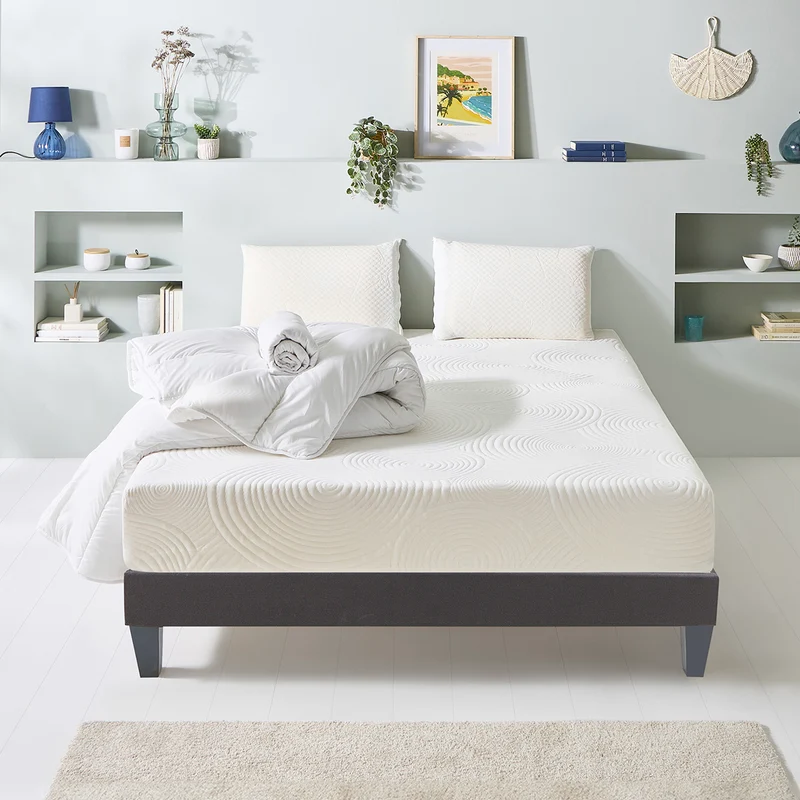 Pack Vosges - Matelas + Sommier + Accessoires - La chambre équipée en une fois - 15 cm d'épaisseur