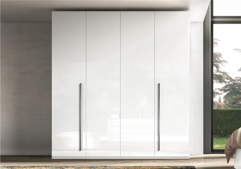 Armoire 2 à 6 portes battantes blanc laqué - Luna