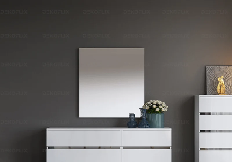 Miroir de chambre rectangle blanc laqué design - Dream