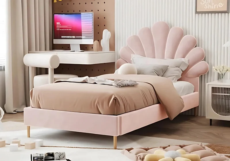 Lit enfant coquillage rose - Nila