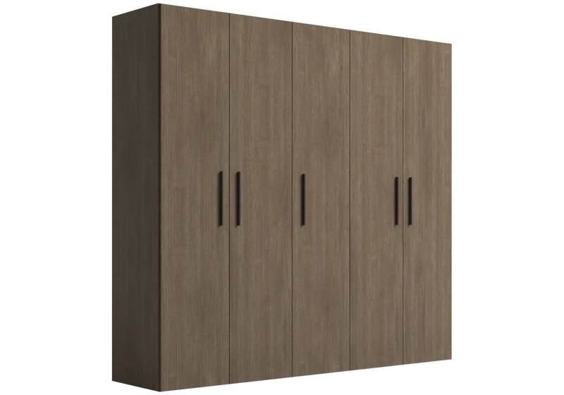 Dressing modulable 5 portes bois rainure Hexagon
