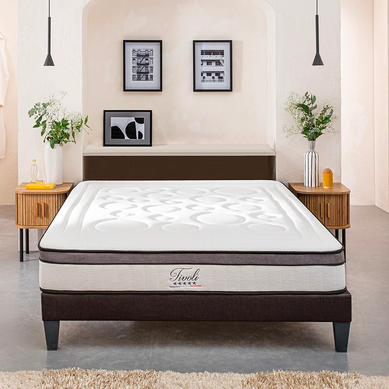 Ensemble Tivoli - Matelas mémoire de forme moelleux + Sommier bois - 25 cm d'épaisseur