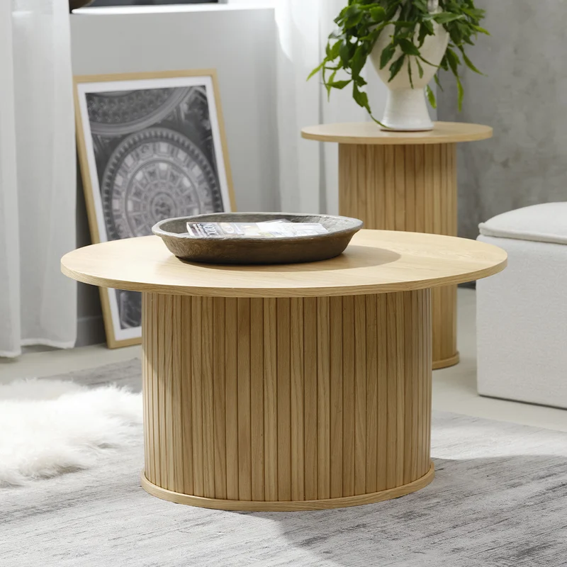 Table basse ronde ø90 cm - Bois - ALBA