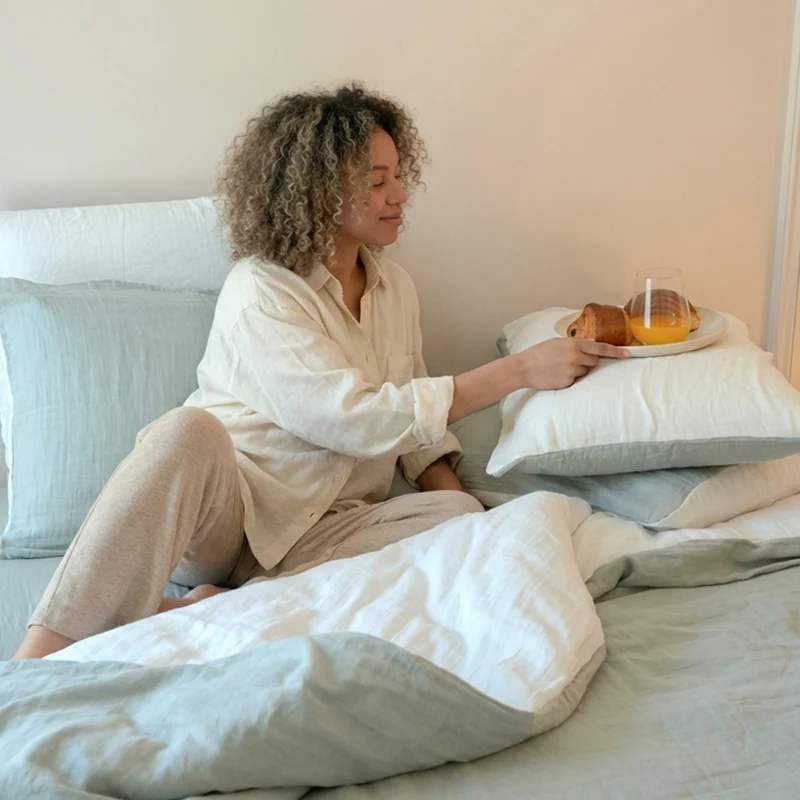 Housse de couette réversible - Gaze de coton - NOÉ