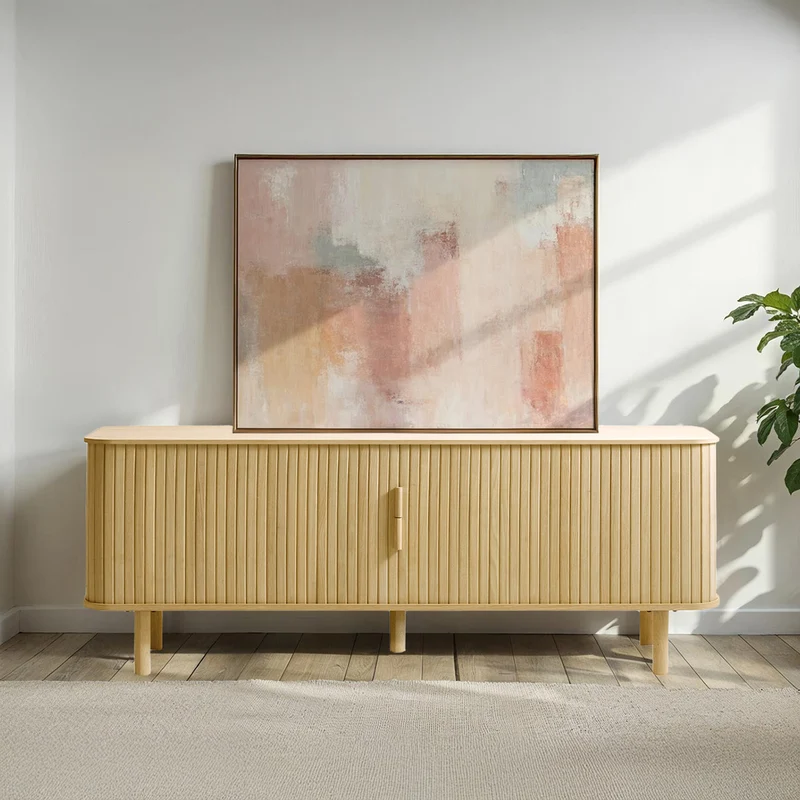Meuble bas 160 cm 2 portes - Bois - OLBIA