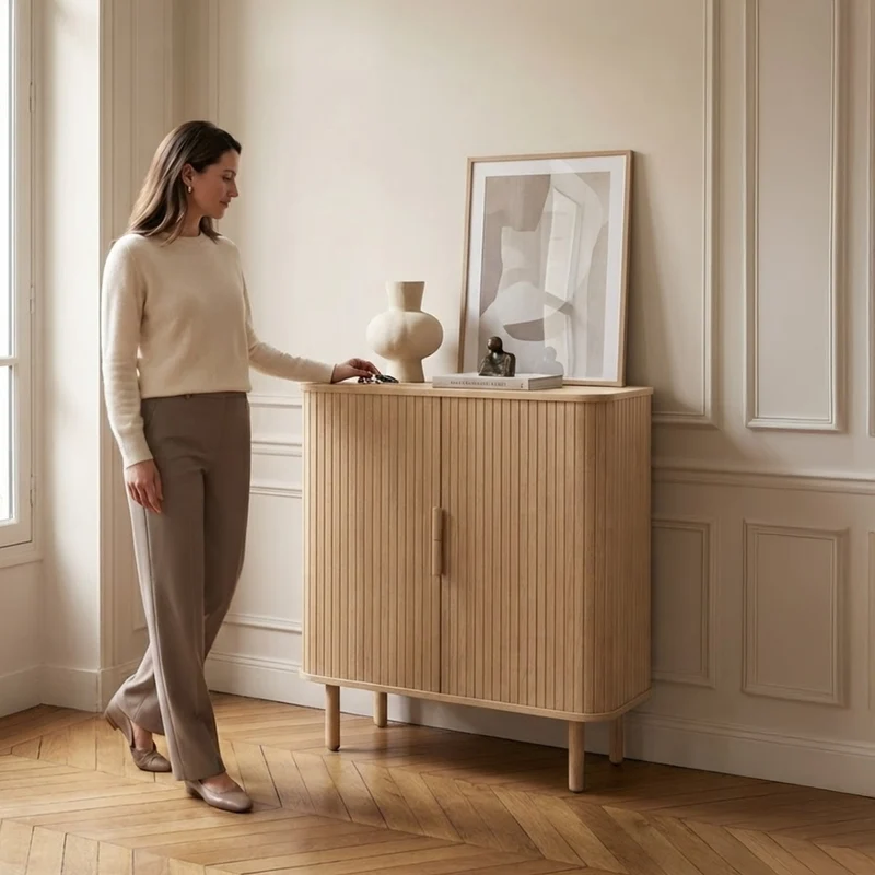 Buffet haut 2 portes - Bois - OLBIA