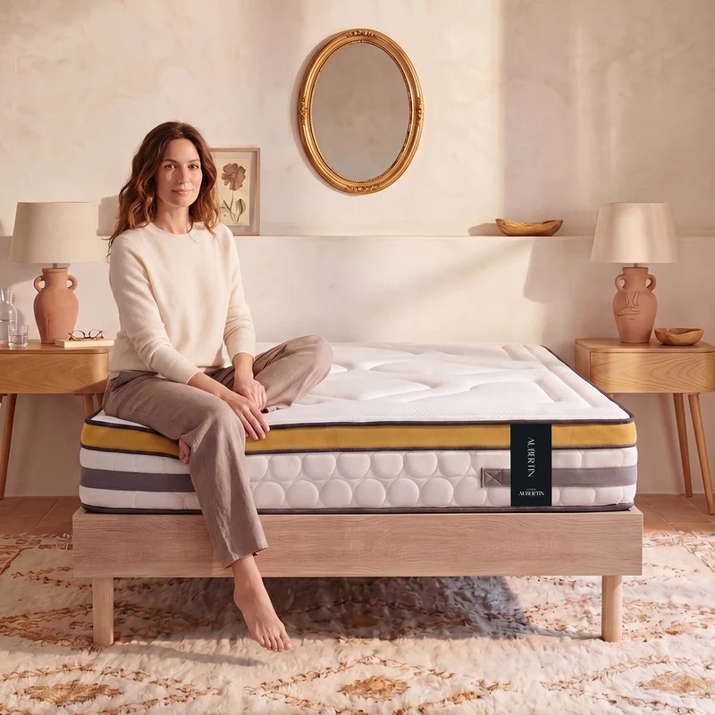 Ensemble Matelas AUBERTIN et Sommier SÉLÉNA