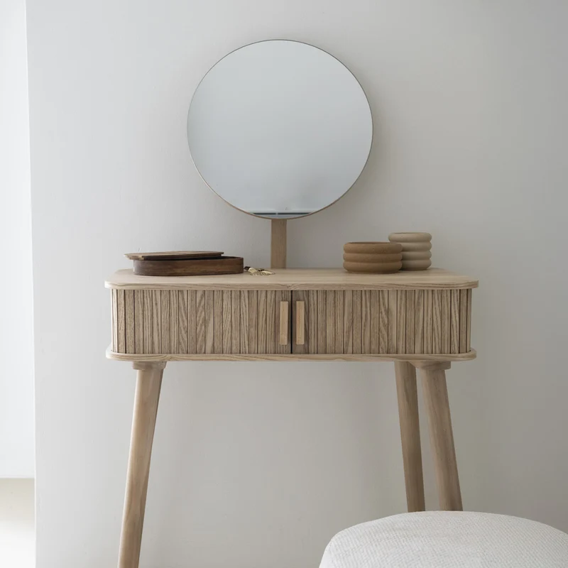 Meuble coiffeuse 70 cm 2 portes - Bois clair - ENVIO