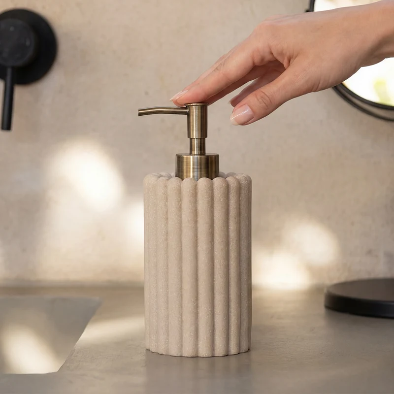 Distributeur de savon - Résine beige - LUGANO