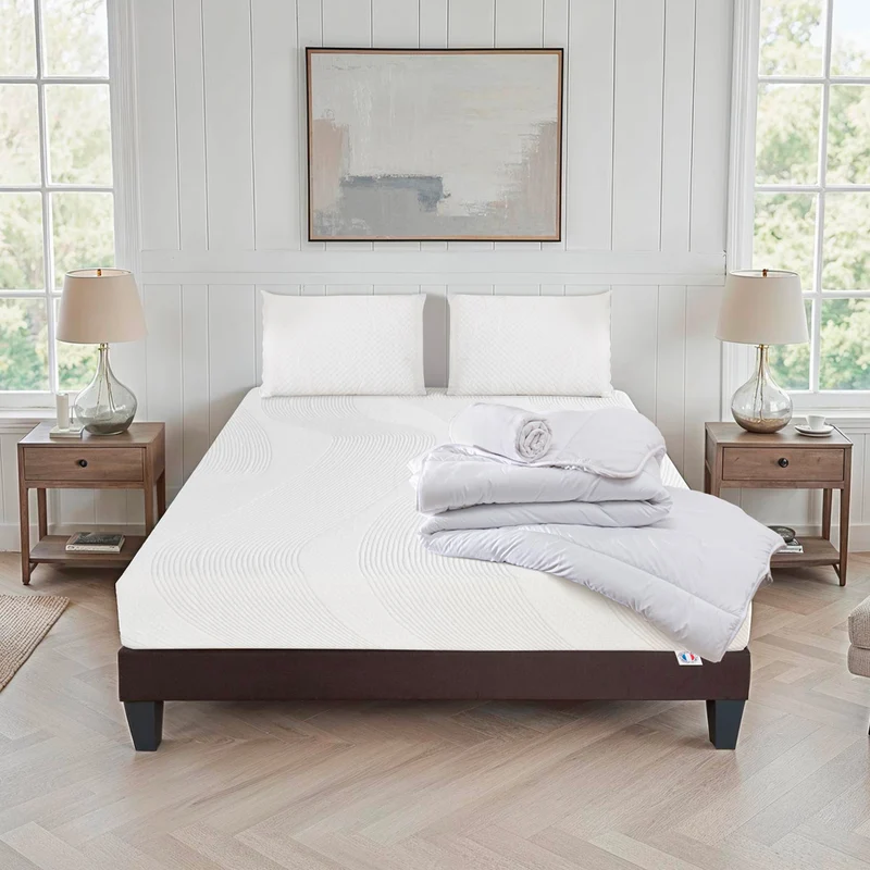 Pack Paris - Matelas + Sommier + Accessoires - La chambre équipée en une fois - 24 cm d'épaisseur