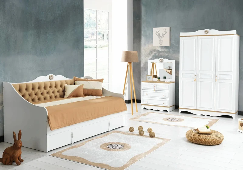 Ensemble complet de chambre moderne cappuccino LUNA