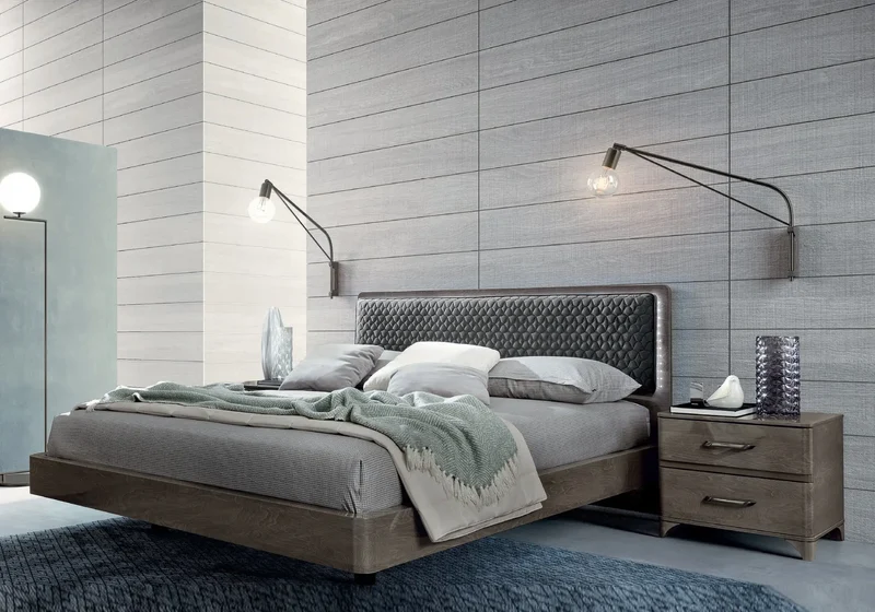 Chambre complète capitonné bouleau LOLY