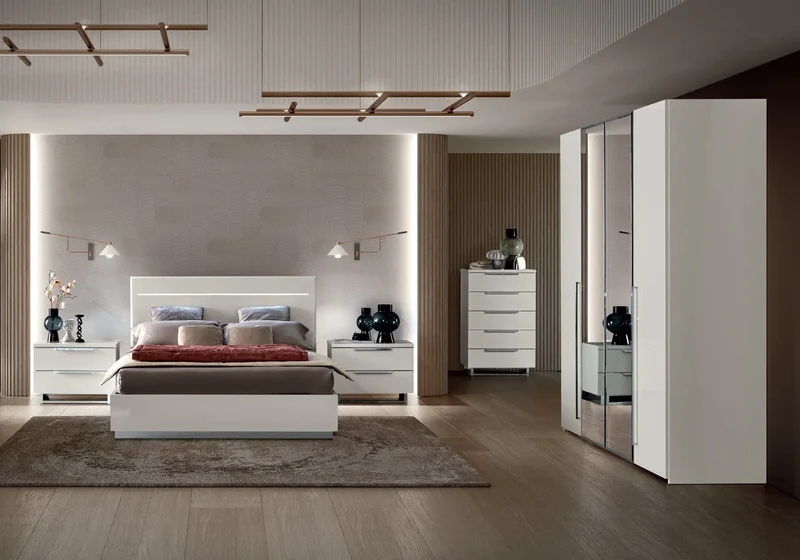 Chambre complète laquée blanc RINA