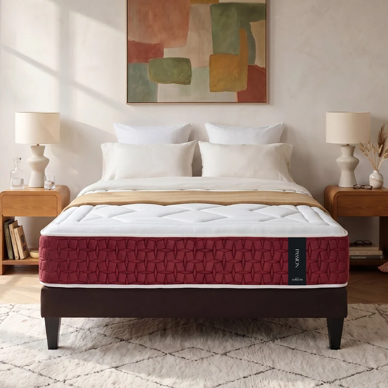 Matelas Ressorts ensachés PASSION - 30 cm d'épaisseur - Accueil moelleux, soutien ferme