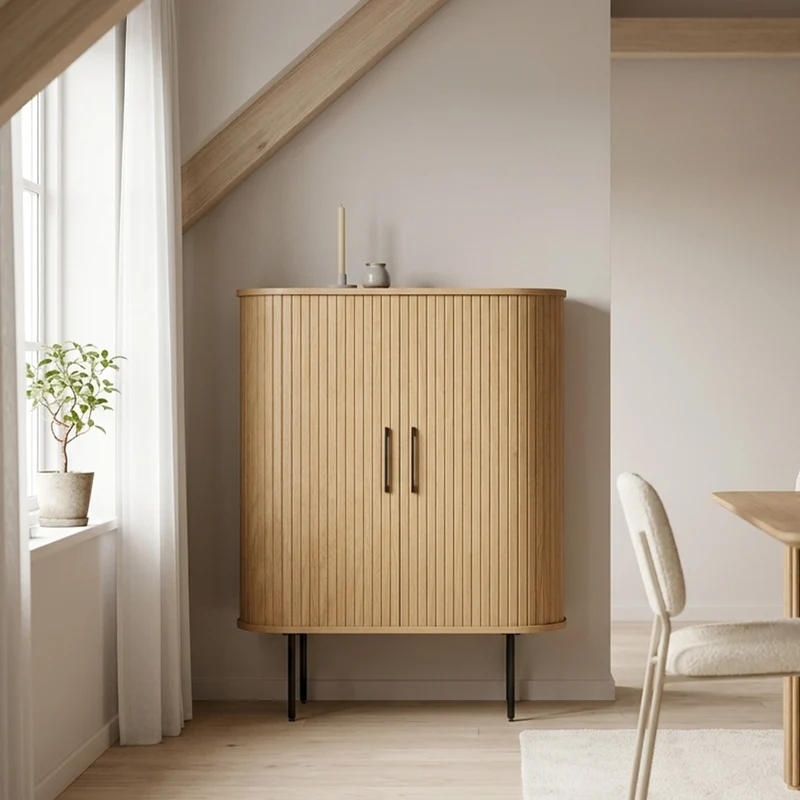 Buffet haut 2 portes - Bois - ALBA