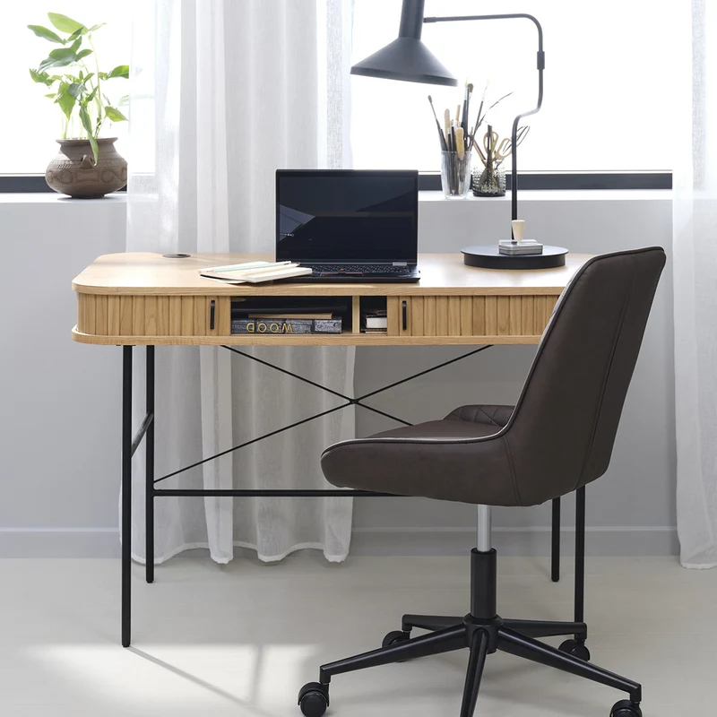 Bureau 120 cm 2 portes - Bois - ALBA