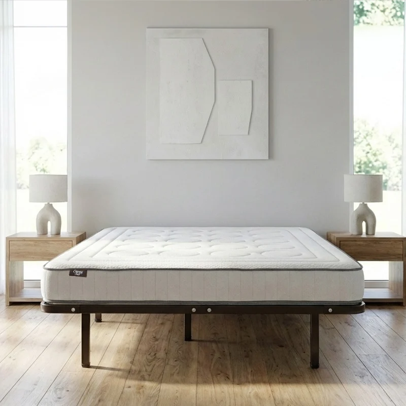 Ensemble Matelas Mémoire de forme CRISTAL avec Cadres à lattes