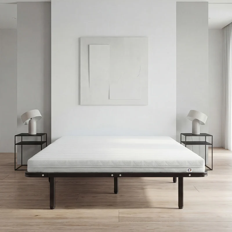 Ensemble Matelas Mousse EGIO avec Cadre à lattes