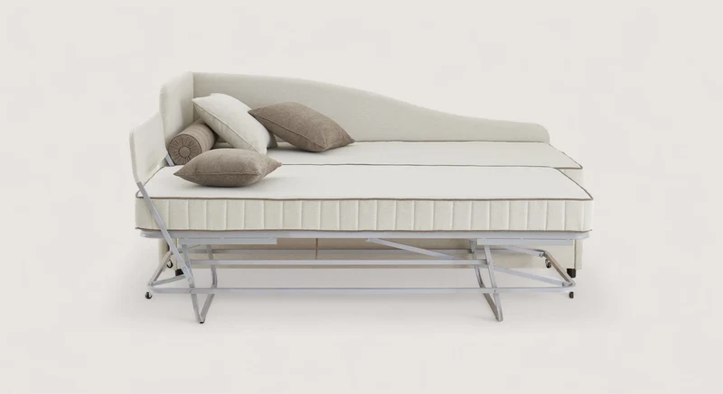 Lit gigogne méridienne BRENDA Guard Natural / Guard/12-Taupe