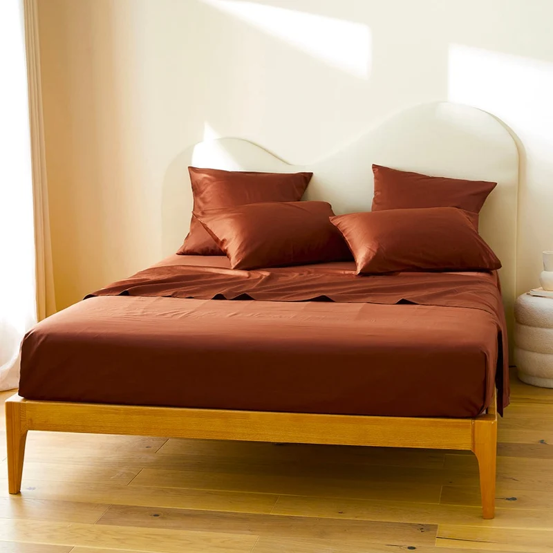 Le drap plat en satin de coton bio