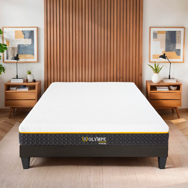 Matelas Olympe - Mémoire de forme - Soutien ferme - Fabriqué en France - 21 cm d'épaisseur