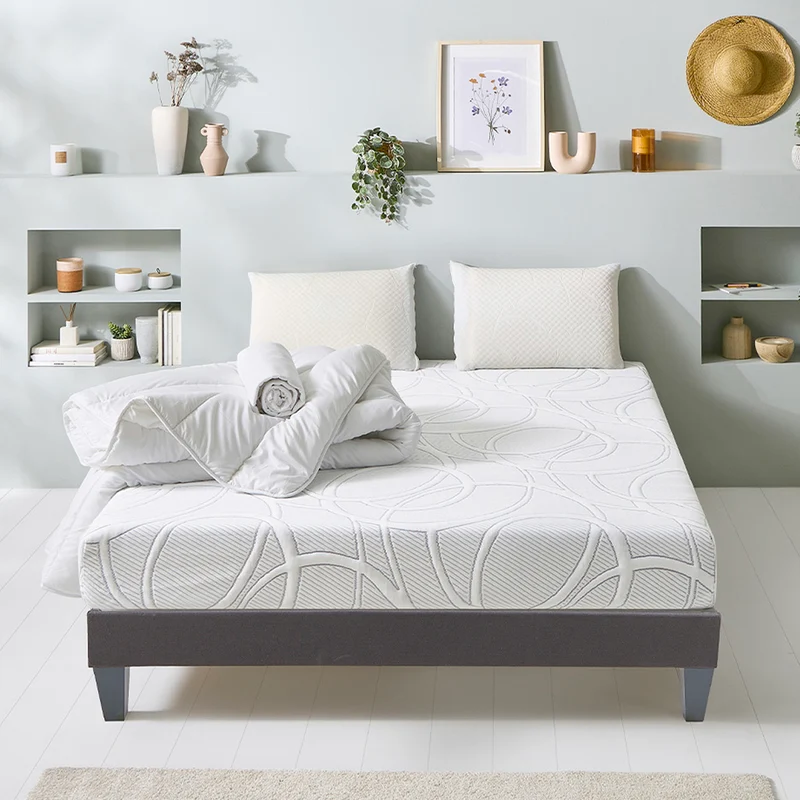Prêt-à-dormir POSÉIDON avec Sommier, Couette, Oreillers et Protège-matelas