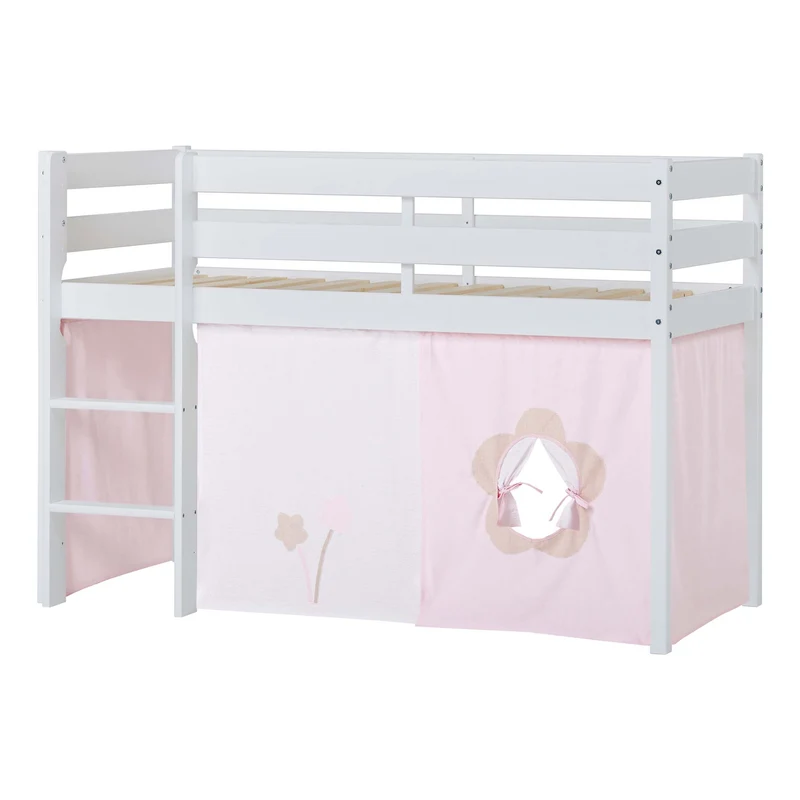 Hoppekids ECO Comfort Halvhøj Seng med Fairytale Flower Sengeforhæng
