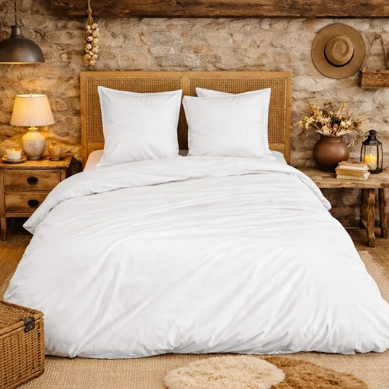Parure de Lit en Percale de Coton 65 fils/cm²