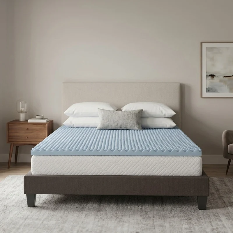 Surmatelas Gel Refresh - Mémoire de forme + gel thermorégulant - Fabriqué en France - 6 cm d'épaisseur