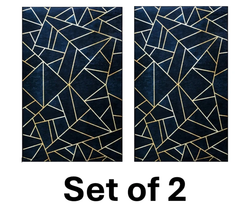 Lot de Carpettes Grafic Noir/Doré 50x80cm