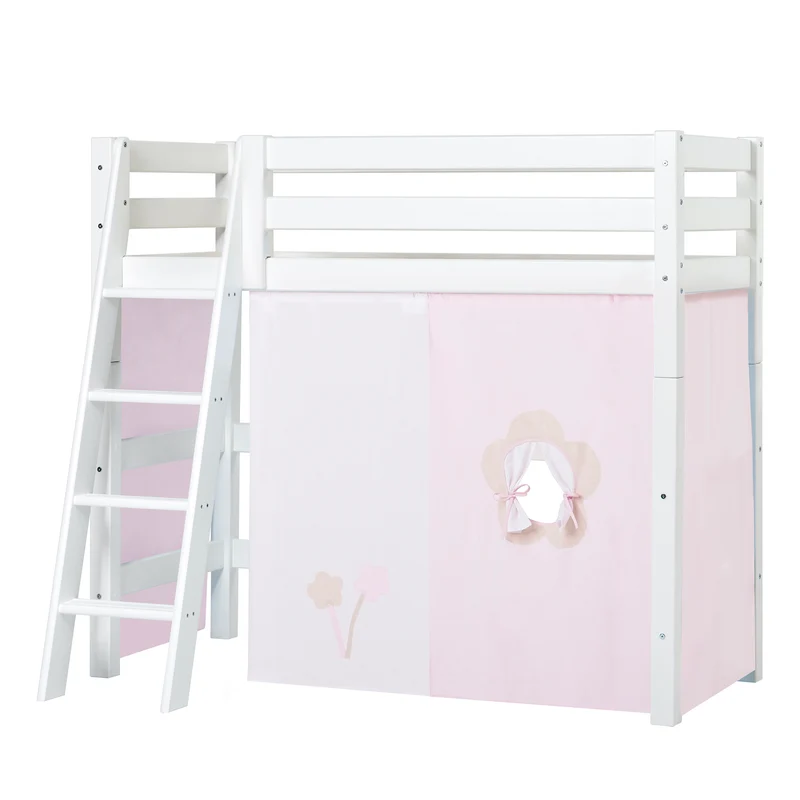 Hoppekids ECO Luxury Mellemhøj Seng med Fairytale Flower Sengeforhæng
