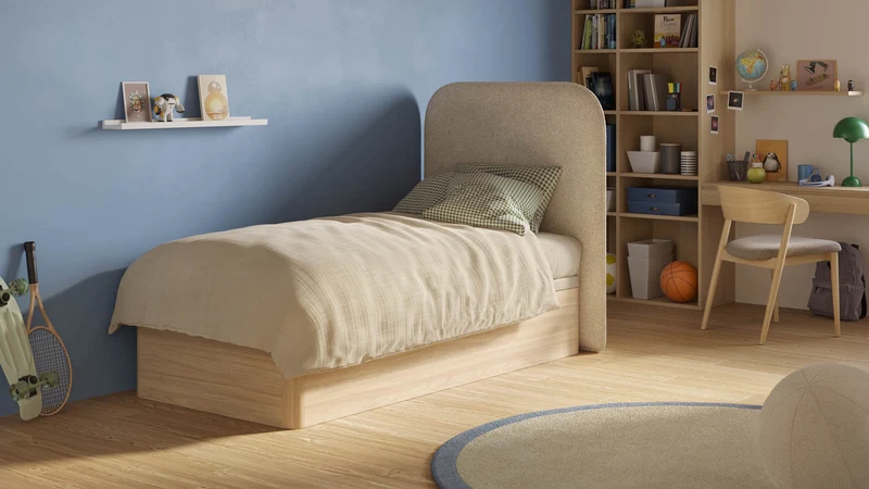 Lit coffre TEDDY latéral Bois Cambrian