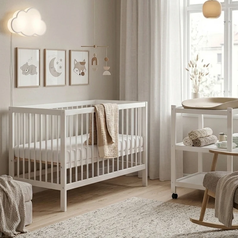 Hoppekids IDA-MARIE babyseng 60x120 & IDA-MARIE puslebord
