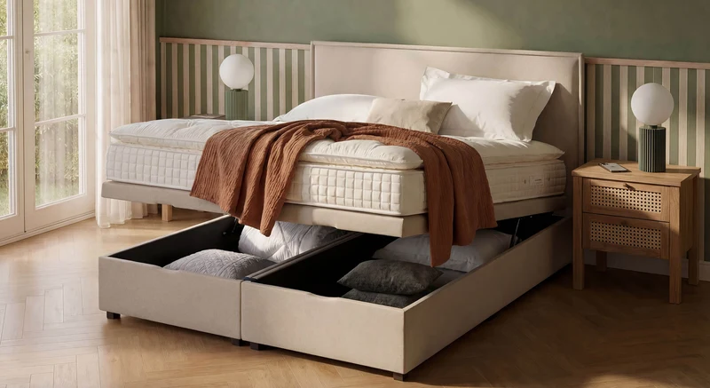 Lit coffre OUESSANT Luca Beige