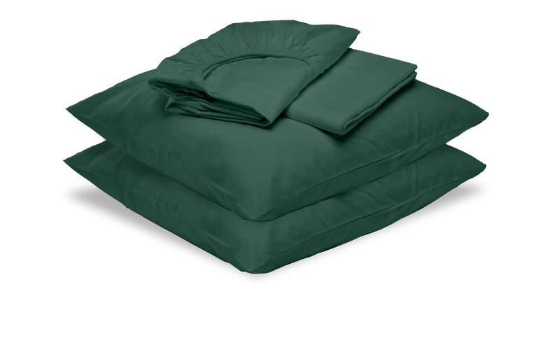 Parure de percale de coton Vert forêt