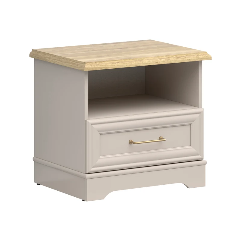 Table de chevet 1 tiroir Perle Cachemire