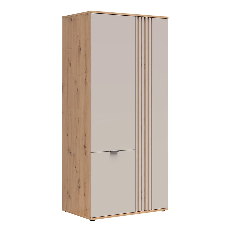 Armoire 3 portes Ezra Cachemire et Bois