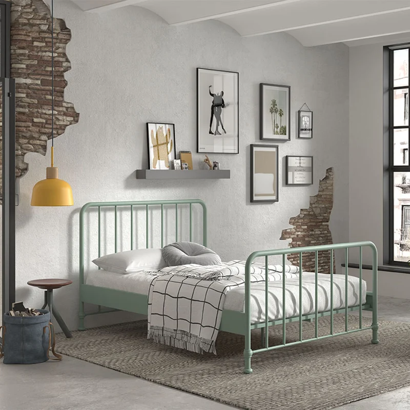Lit 140x200 sommier inclus Vipack Bronxx Vert olive mat