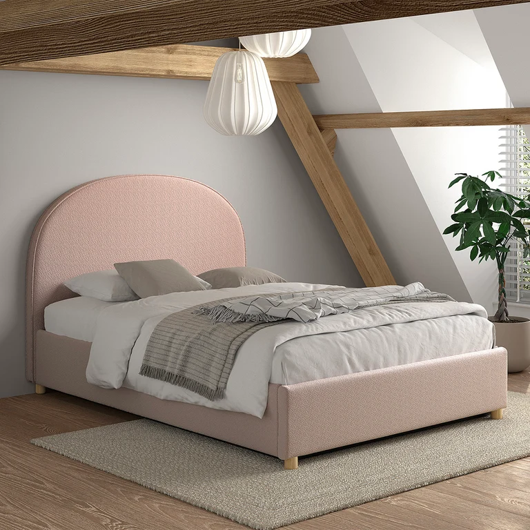 Lit coffre 140x200 sommier inclus Vipack Moon Rose