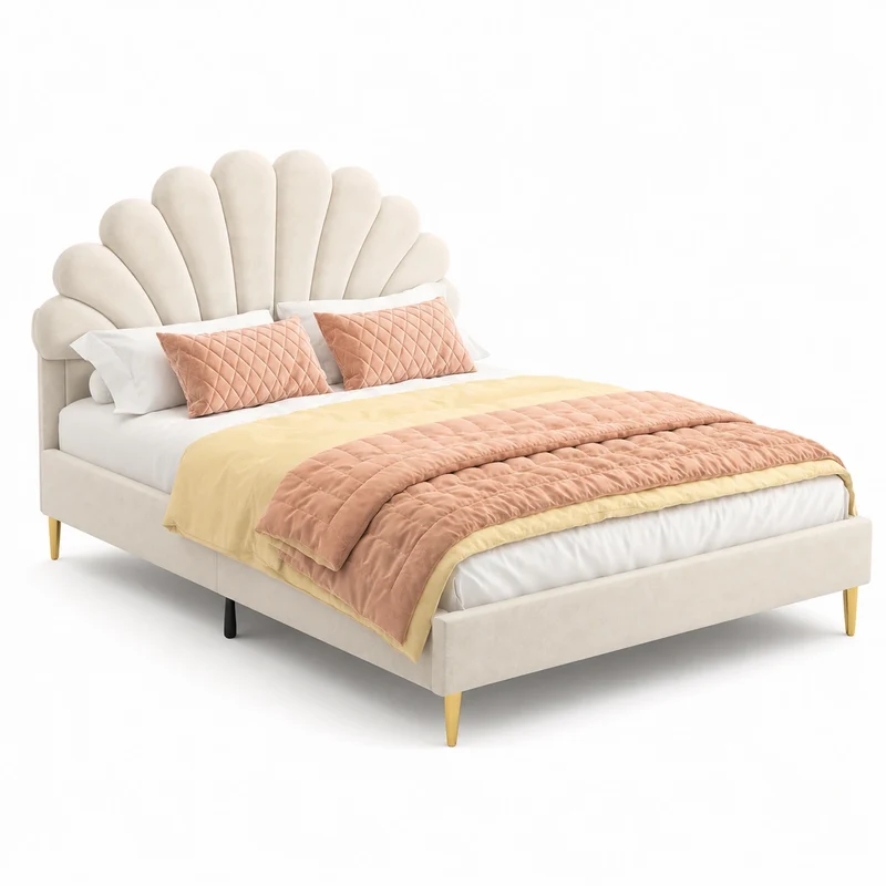 lit-140x200cm-velours-beige-avec-tete-de-fleur-et-sommier-xoedsd7121jn