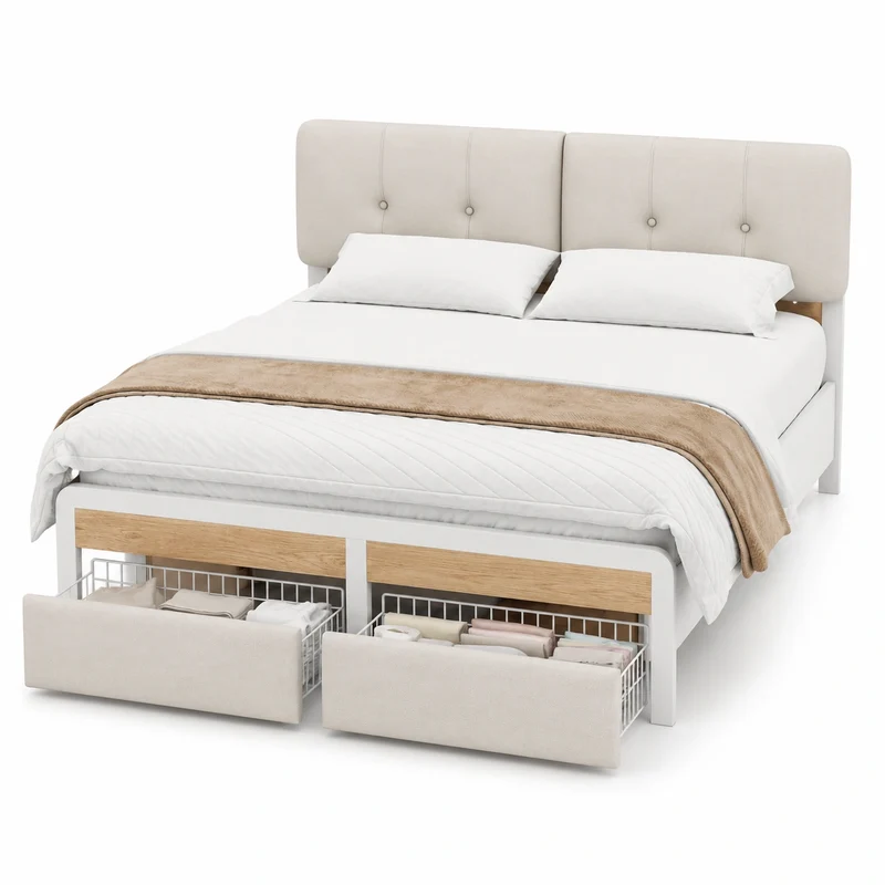 lit-double-avec-sommier-et-led-140x190-cm-tiroirs-integres-tete-de-lit-reglable-uqzipr7117xn