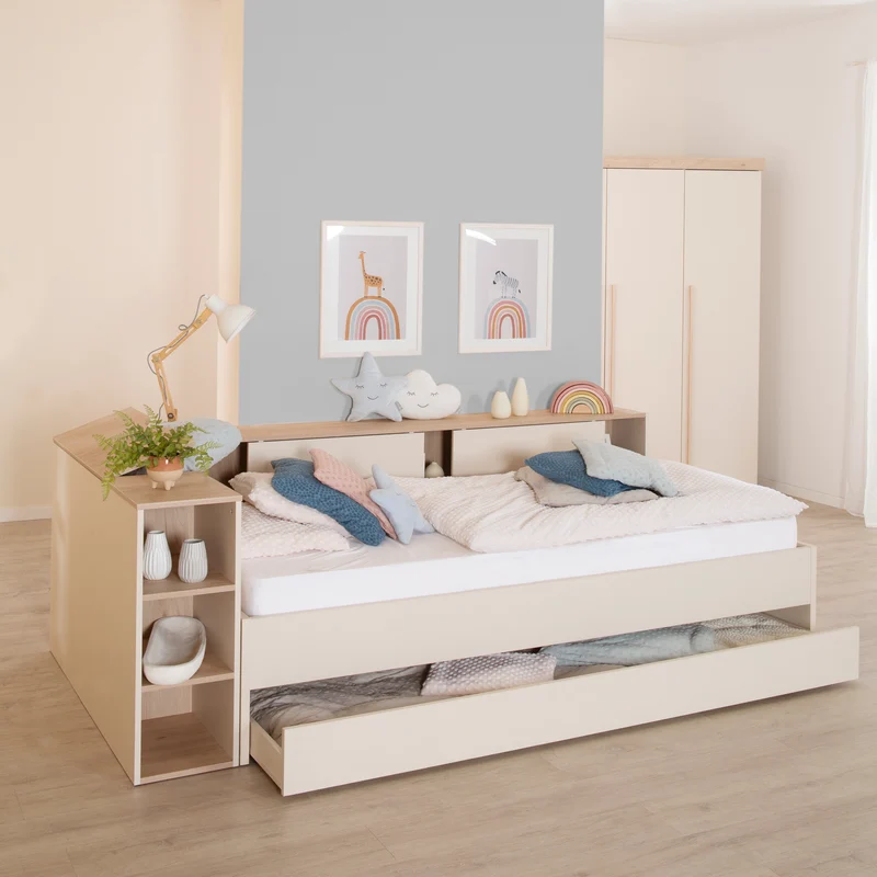 Stauraumbett 'Elis' 90 x 200 - Kinderbett 4-teilig - Cashmere / Virginia Chestnut