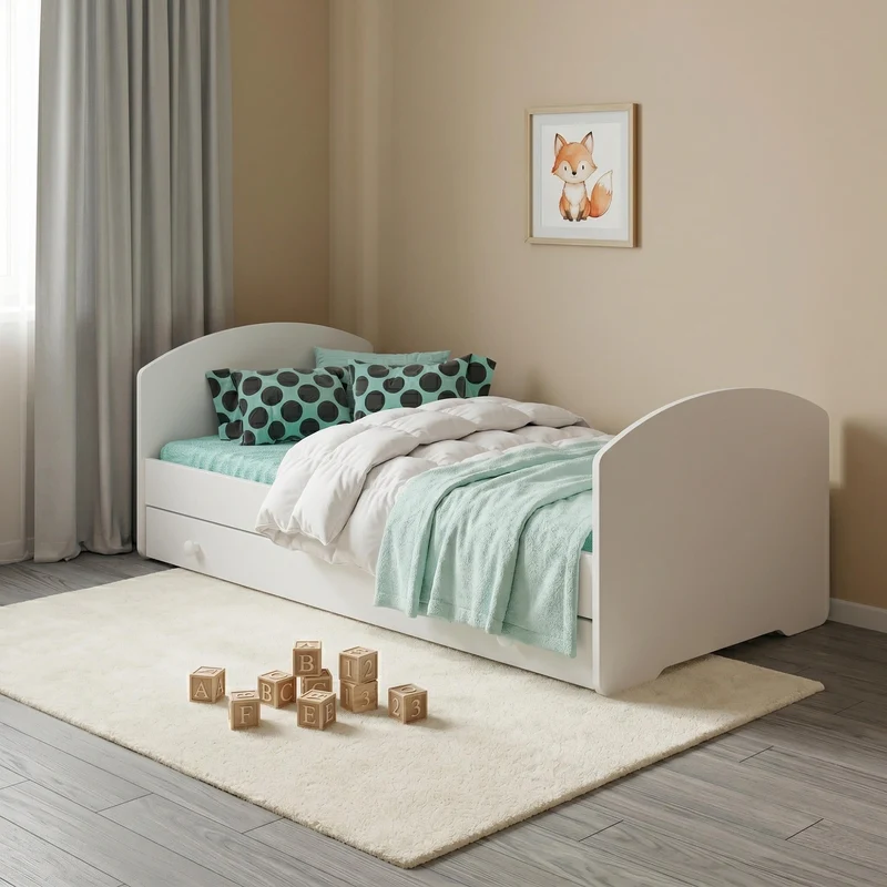 Lit enfant LUK avec tiroir de rangement - 140 x 70/160 x 80 cm