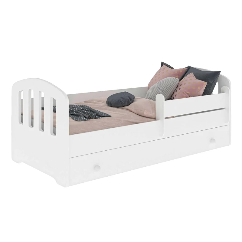 Lit enfant FELIX avec barrière de protection et tiroir de rangement - 160 x 80 cm