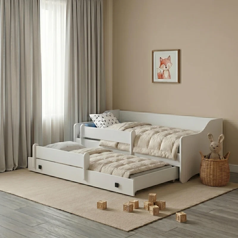 Lit enfant ERYK-MAX avec lit d’appoint 145 × 80 cm et matelas